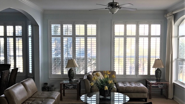 Bluff City living room shutters